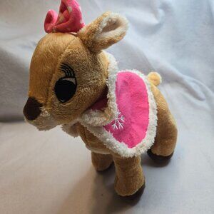 Dan Dee Clarice Reindeer Plush Rudolph Stuffed Animal‎ Girlfriend Pink Bow Cape